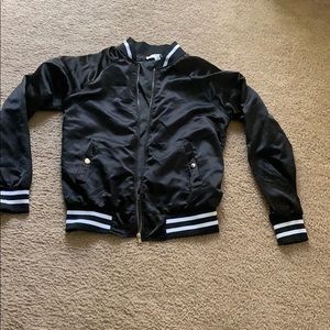 Black and white bomber jacket